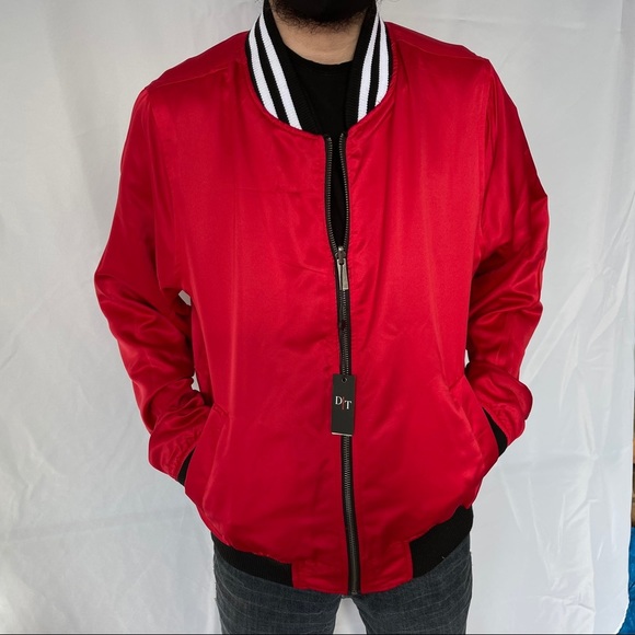 Del Toro, New, Men, Satin Bomber Reversible Jacket - Picture 1 of 8